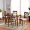 Baxton Studio Sari Grey Upholstered and Walnut Wood 5-Piece Dining Set 173-9874-8959 - alternate 3